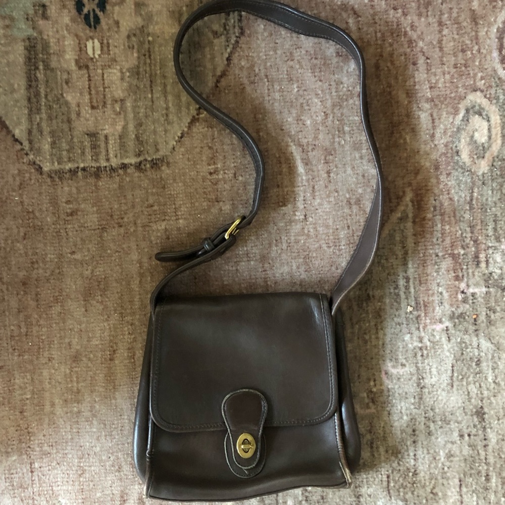Green Fields Espresso Vintage Authentic Leather Crossbody